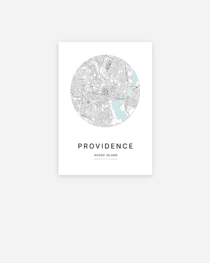 Plan de la ville de Providence au design minimaliste.