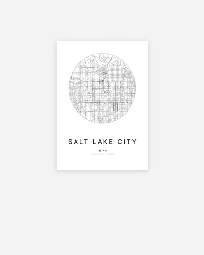 Plan de la ville de Salt Lake City au design minimaliste.