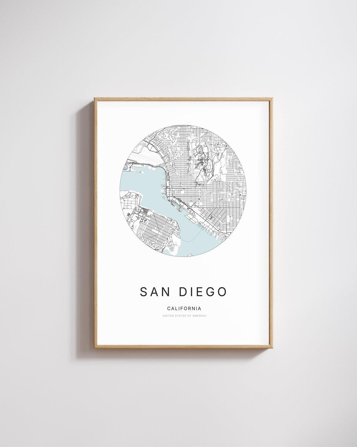 Poster représentant le plan de la ville de San Diego.