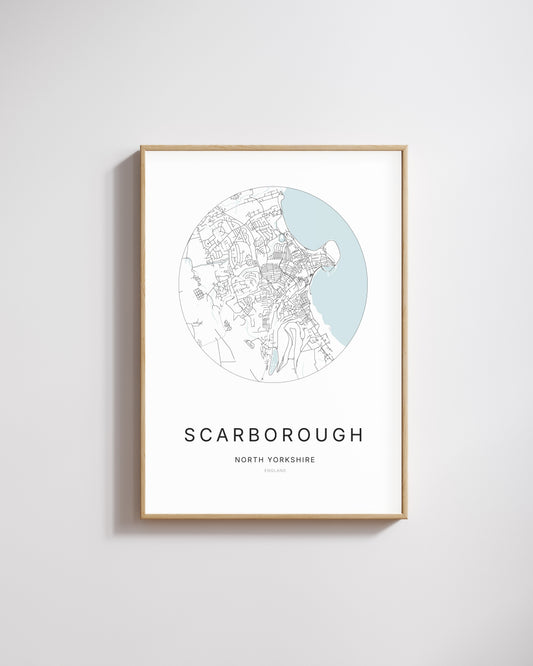 Poster représentant le plan de la ville de Scarborough.