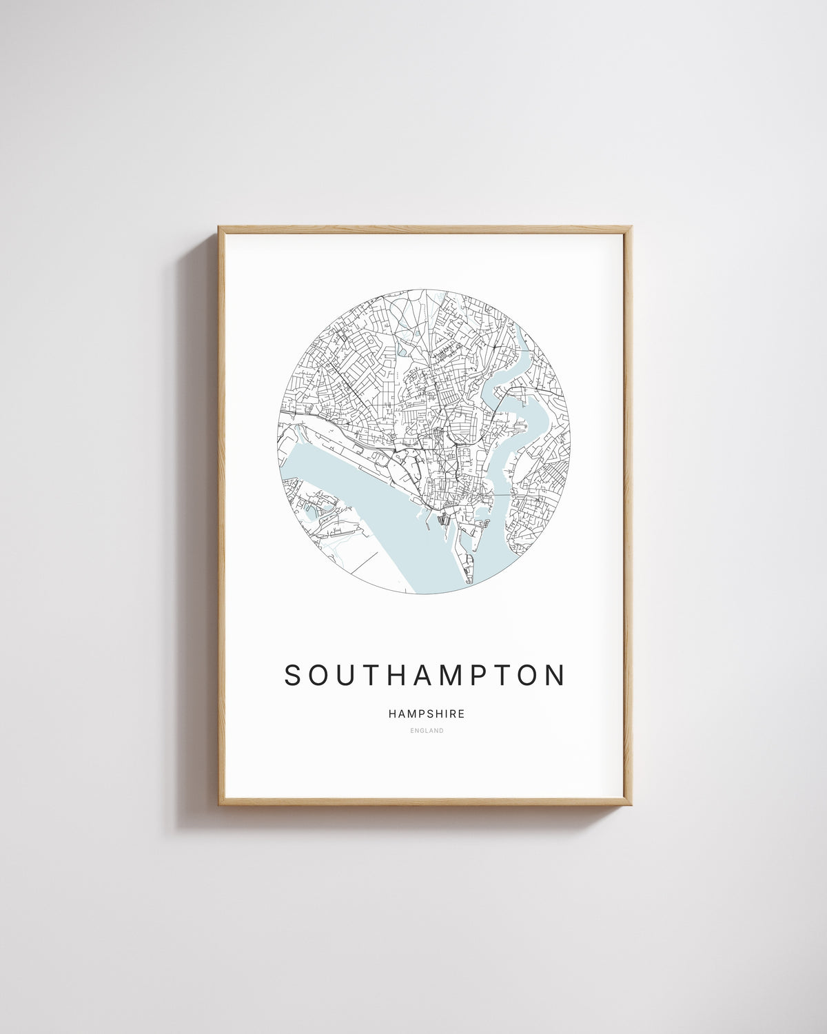 Poster représentant le plan de la ville de Southampton.