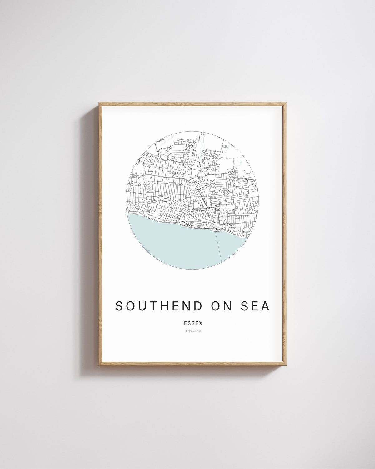 Poster featuring a map of Southend-on-Sea.