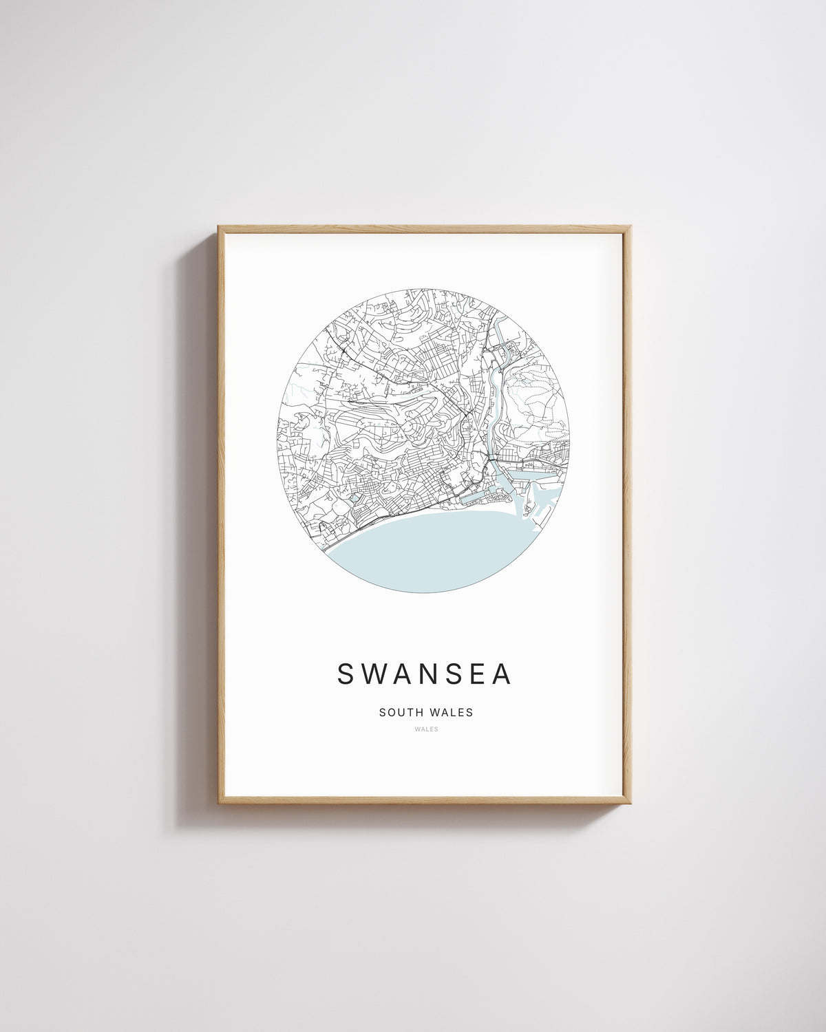 Poster représentant le plan de la ville de Swansea.