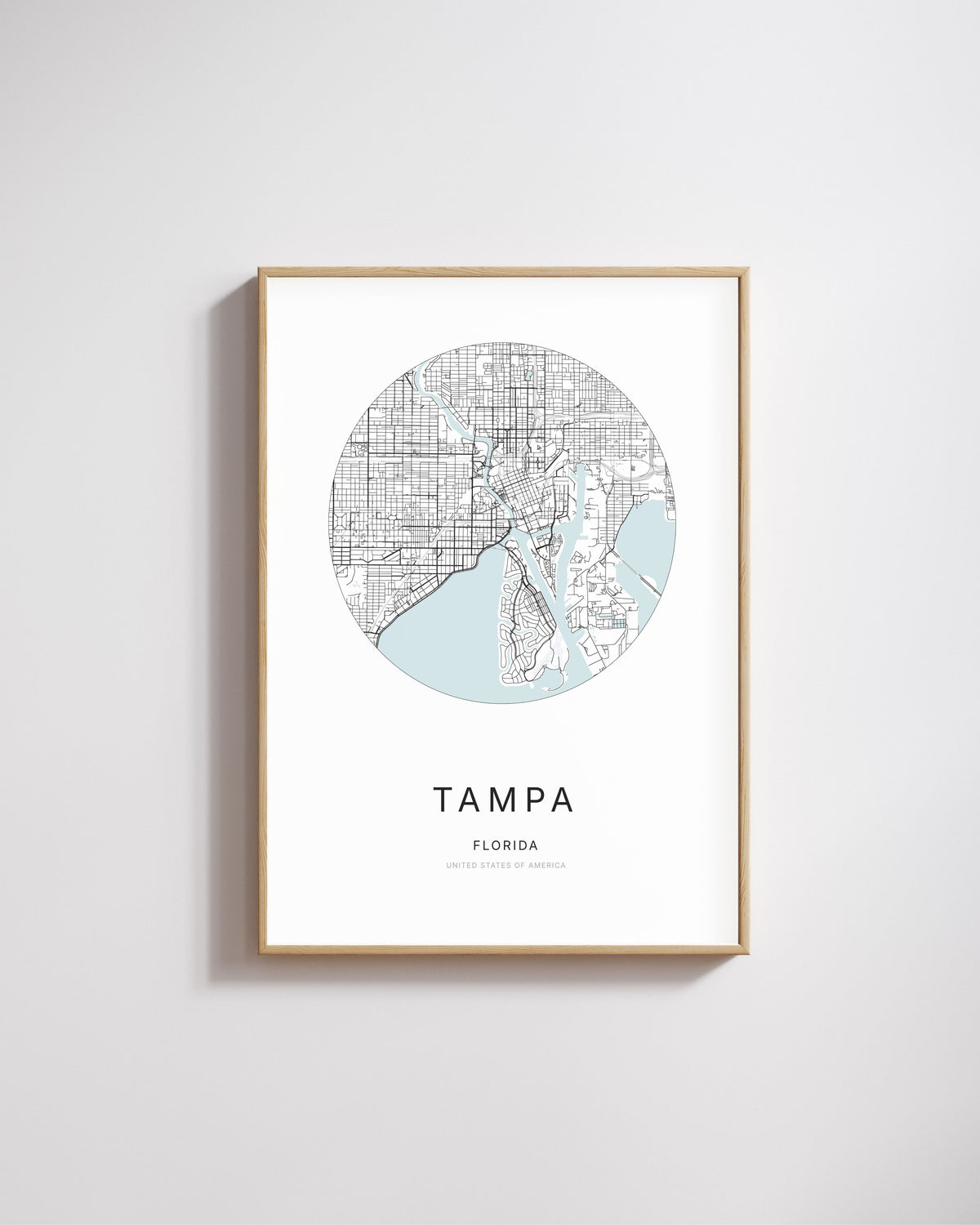 Poster featuring the city map of Tampa, Florida.