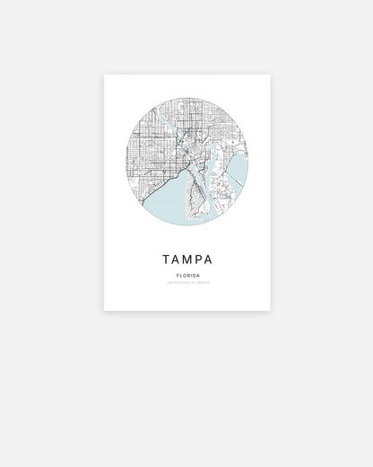 Minimalist city map of Tampa, Florida.