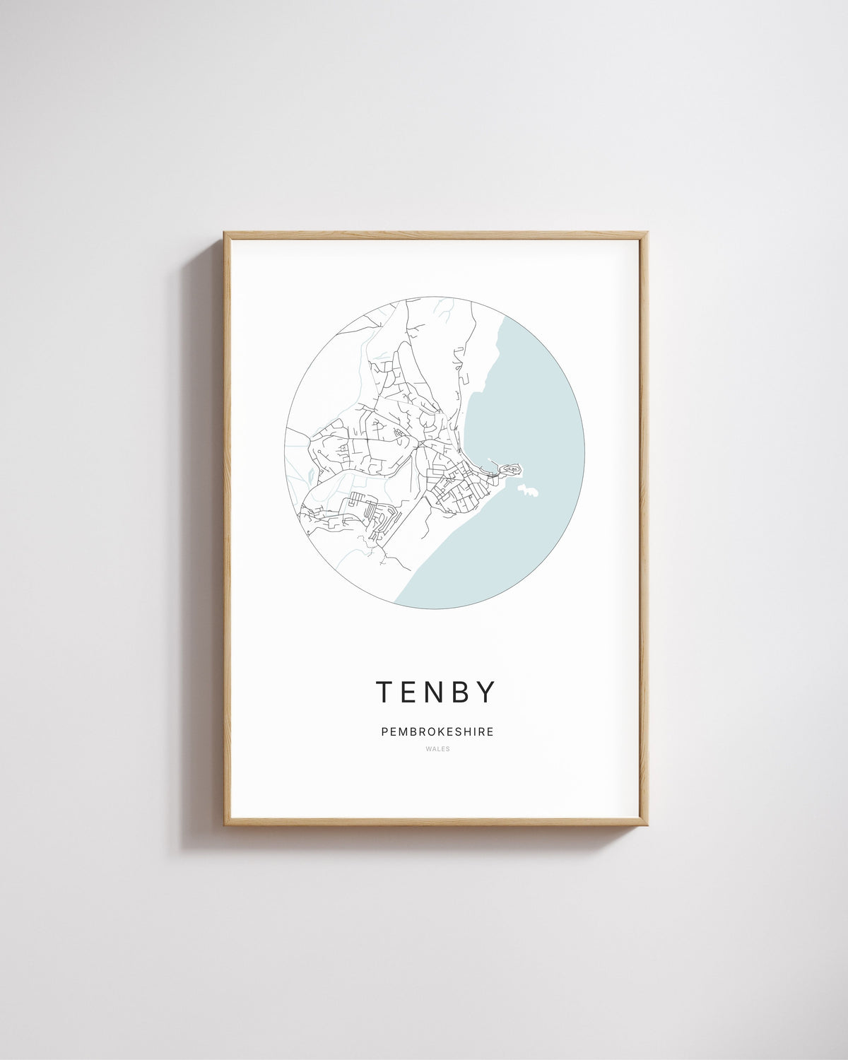Poster featuring a map of Tenby.