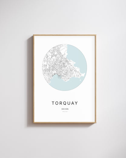 Poster featuring a map of Torquay.