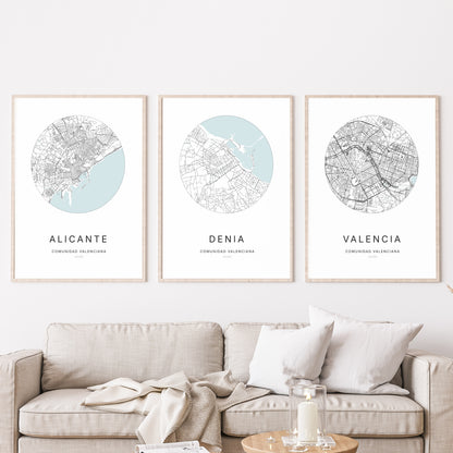 Affiche Denia – Plan minimaliste