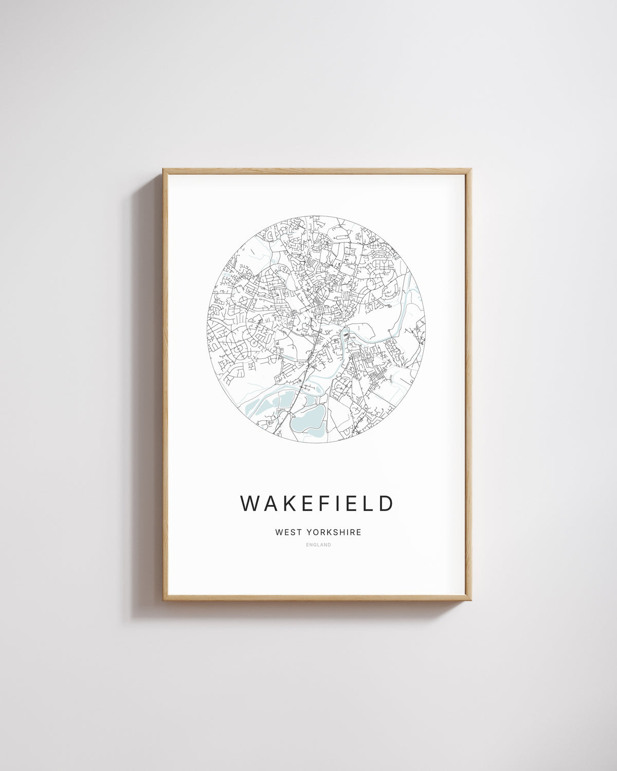 Poster représentant le plan de la ville de Wakefield.