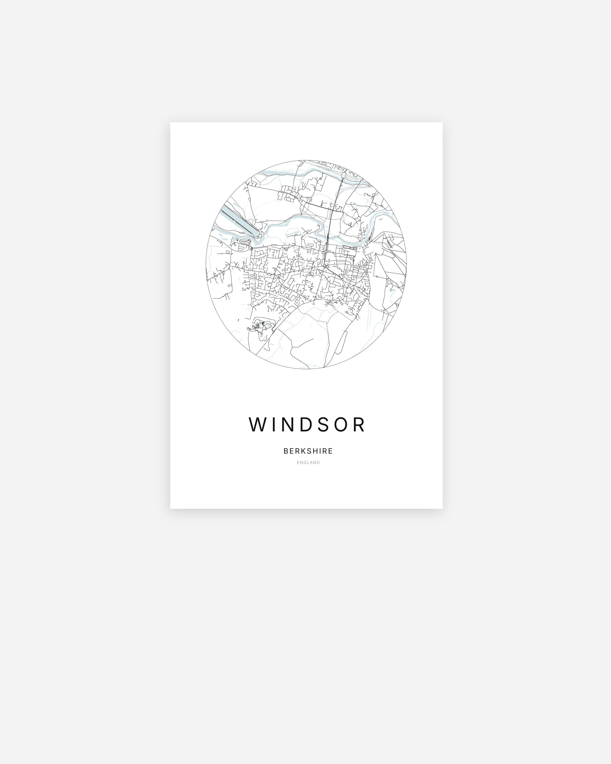 City map of Windsor in a minimalist design.