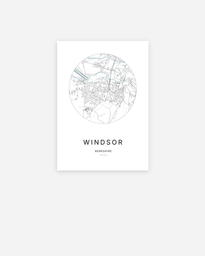 City map of Windsor in a minimalist design.