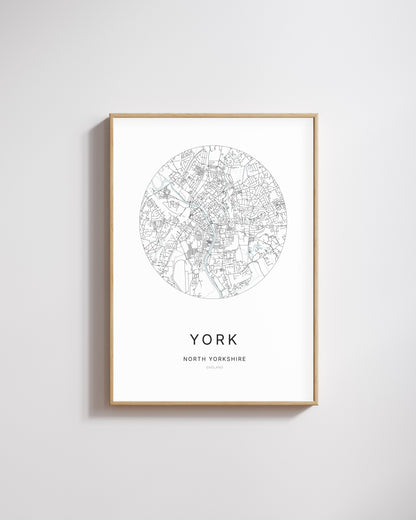 Poster featuring a map of York.